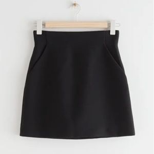 & Other Stories Black A-Line Mini Skirt